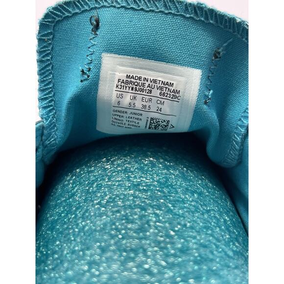 Converse All Star Teal Leather Chuck Taylors Junior Size 6 #662329c‎ - Picture 8 of 9